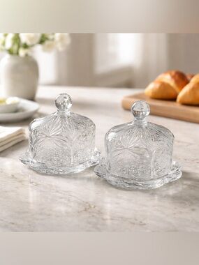 Vintage "Portico" Individual Round Domed Butter Dish / Cloche by Fifth Avenue